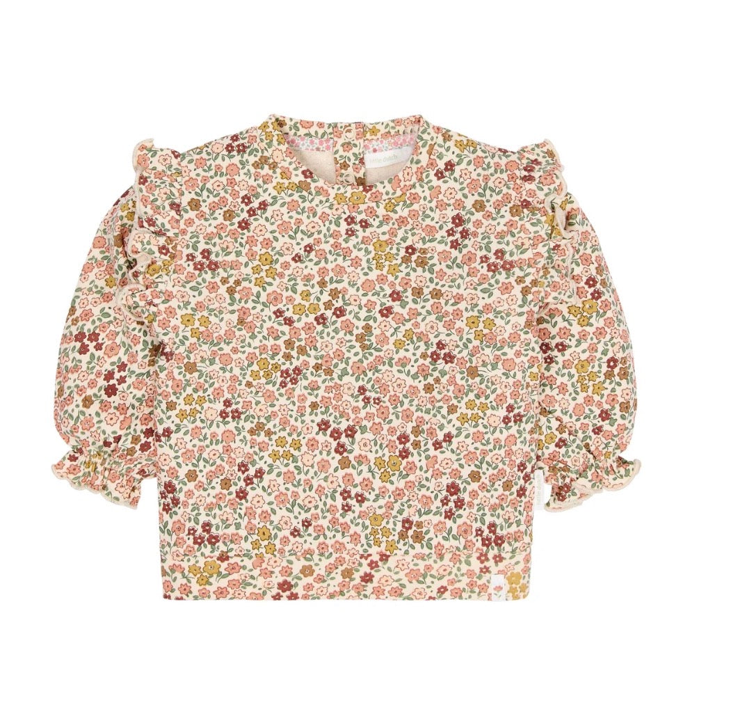 LITTLE DUTCH - Felpa Garzata Floral Pink