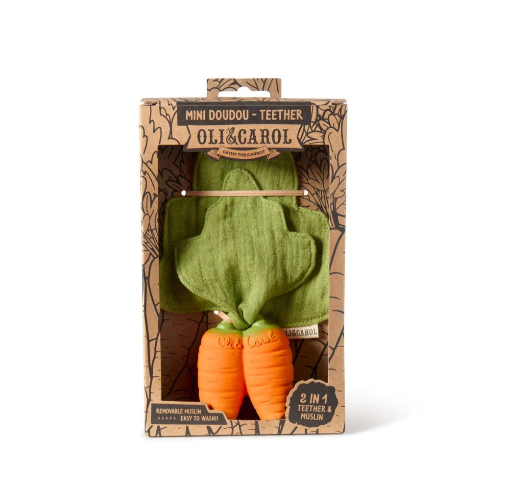 OLI&CAROL - Cathy the Carrot doudou con massaggiagengive