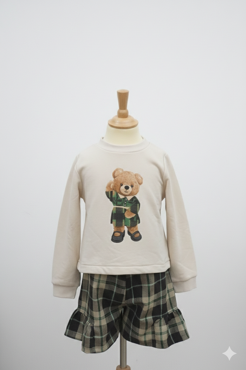 MEILISA BAI- Completo Teddy con pantaloncino 7/8 anni