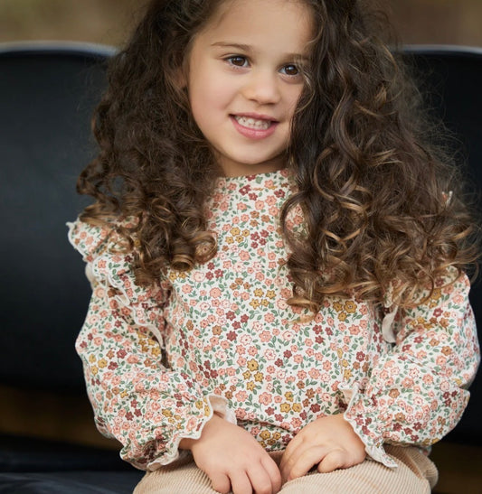 LITTLE DUTCH - Felpa Garzata Floral Pink