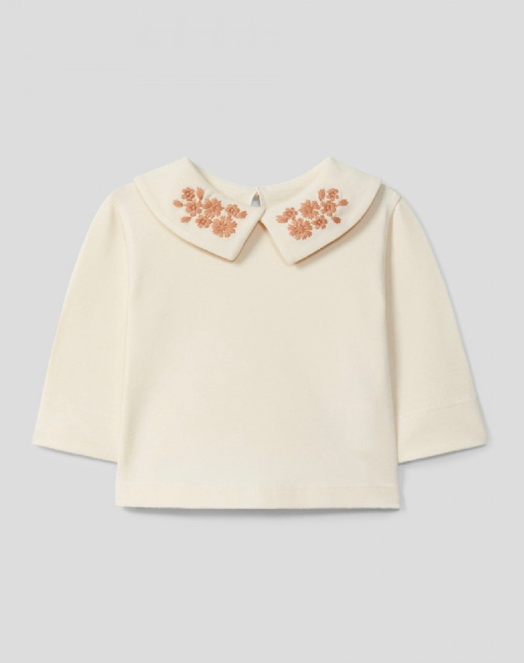 SNUG - T-shirt ML con colletto ricamato