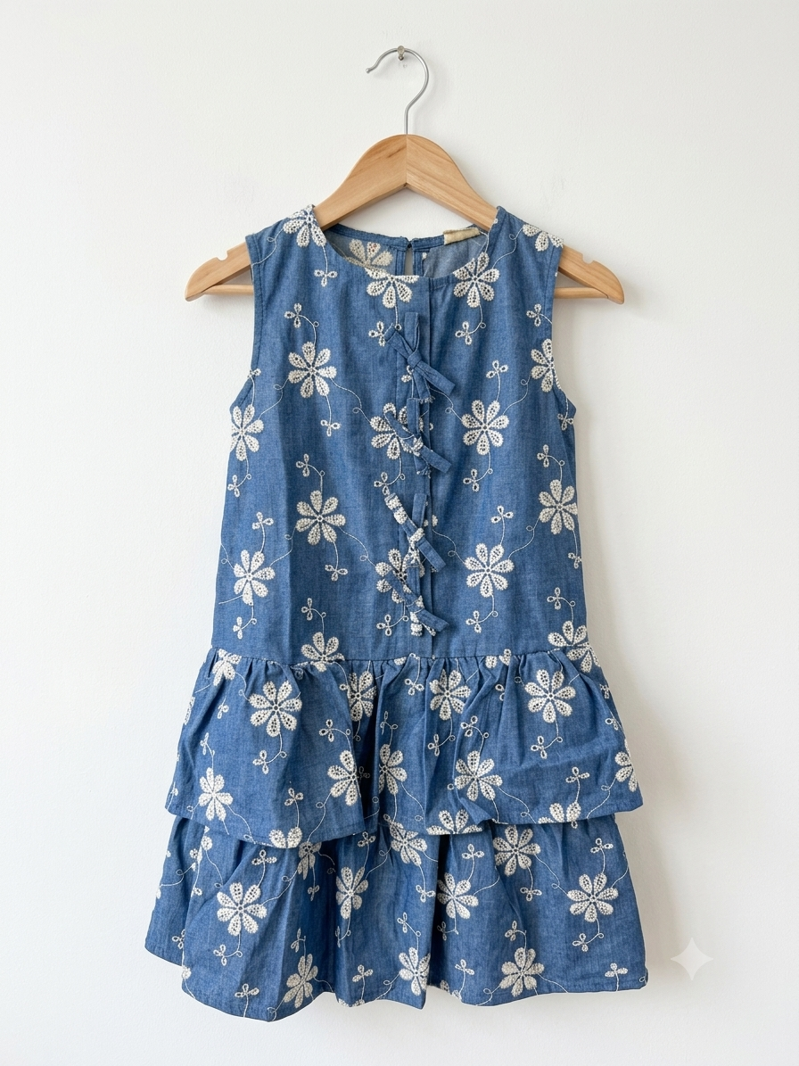 MEILISA - Abito in Denim con sangallo
