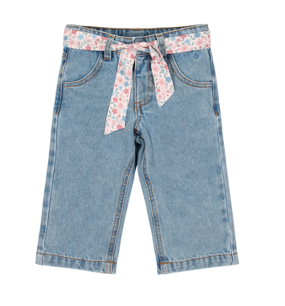 LITTLE DUTCH - Jeans con cintura a fiocco NA