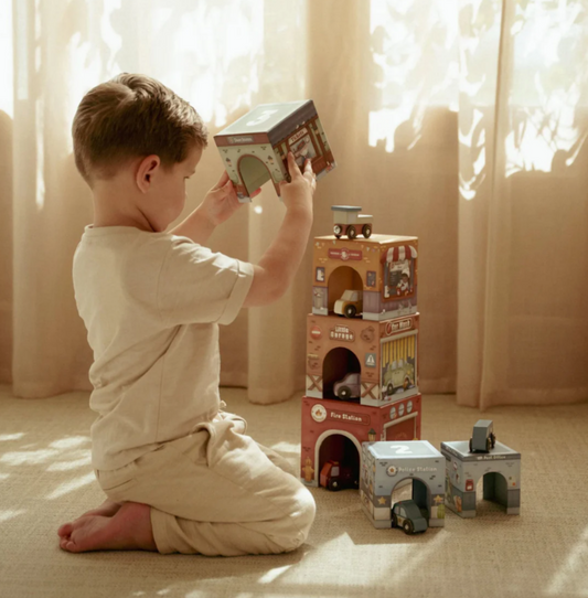 LITTLE DUTCH - PREORDINE Blocchi impilabili con veicoli