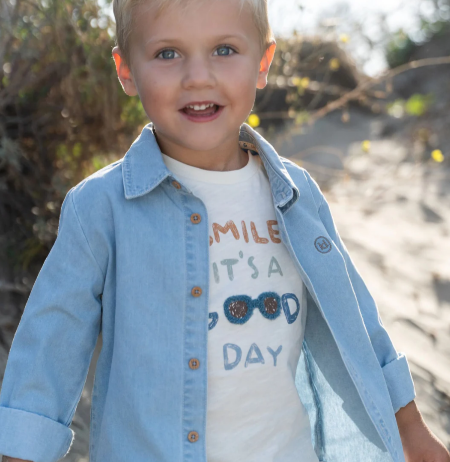 LITTLE DUTCH - Camicia in denim NA