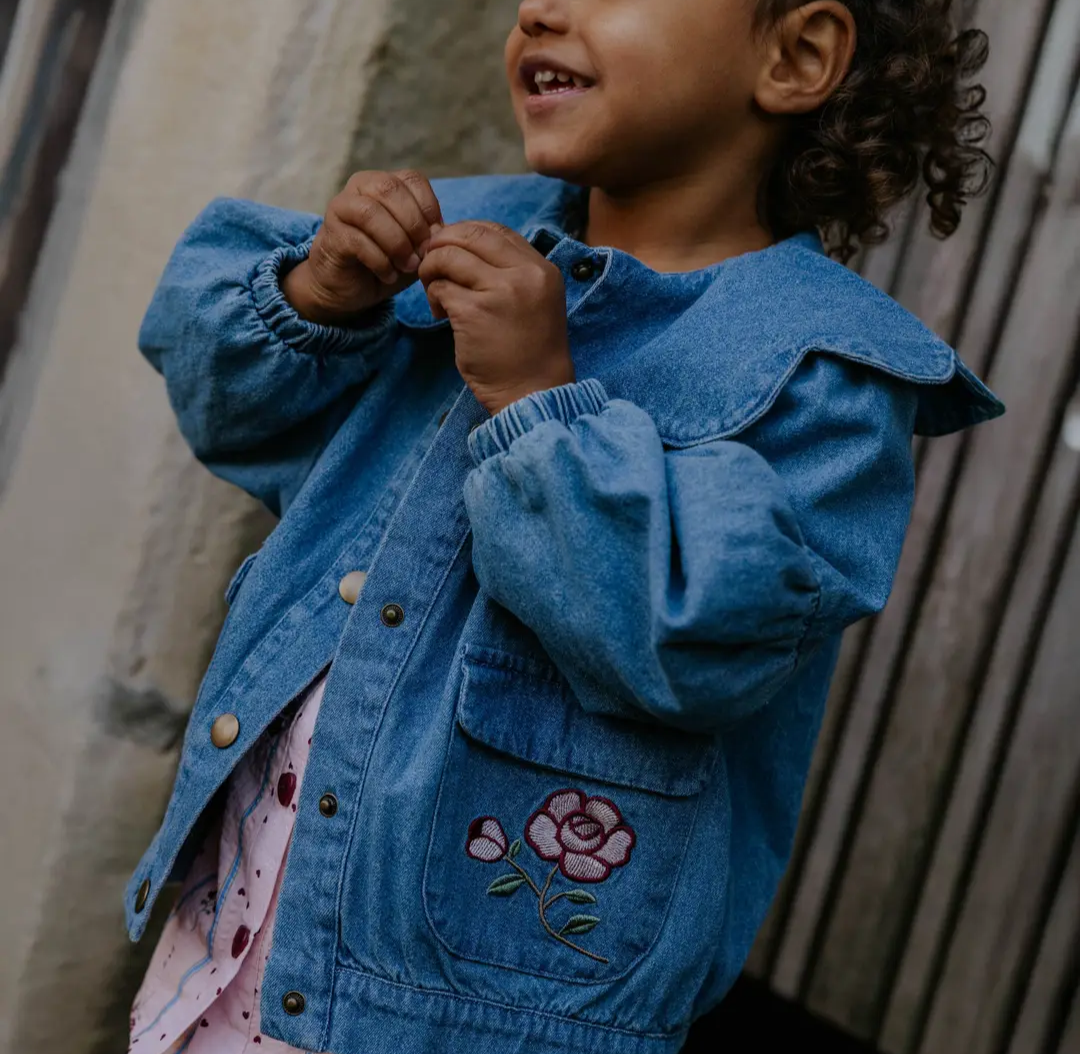 FLIINK - Giacca in denim con ricamo