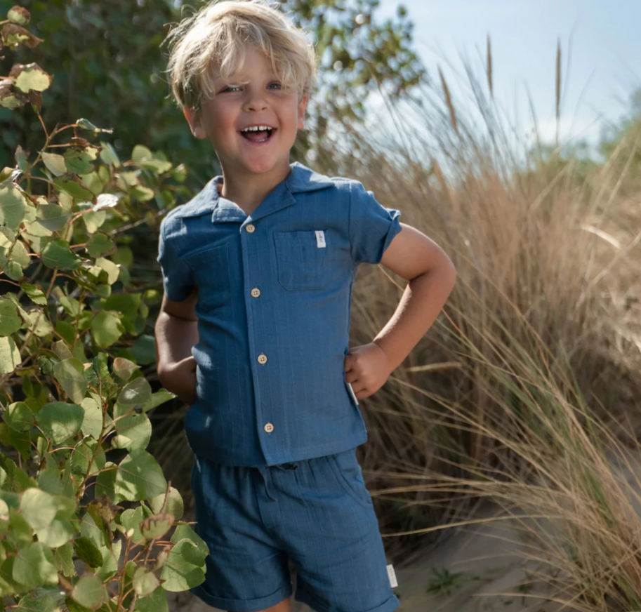 LITTLE DUTCH - Camicia Blu indigo NA